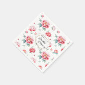 Blush Peony Aangepaste naam servetten (Hoek)