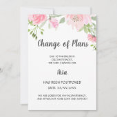Blush Peony Change of Plans Shower Announance Kaart (Voorkant)