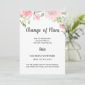 Blush Peony Change of Plans Shower Announance Kaart (Staand voorkant)
