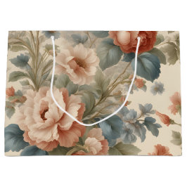Blush Peony Collage met Blauwe Bloemen Groot Cadeauzakje