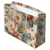 Blush Peony Collage met Blauwe Bloemen Groot Cadeauzakje (Achterkant Gekanteld)