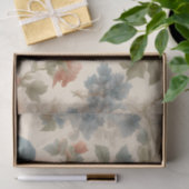 Blush Peony Collage met Blauwe Bloemen Tissuepapier (Geschenk)