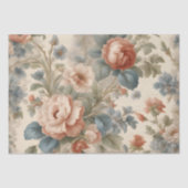 Blush Peony Collage met Blauwe Bloemen Tissuepapier (Voorkant)