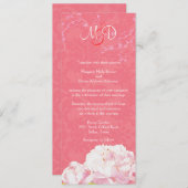 Blush Peony Coral Pink Monogram Weddenschap Kaart (Voorkant / Achterkant)