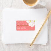 Blush Peony Coral Wedding Address Etiket (Insitu)