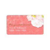 Blush Peony Coral Wedding Address Etiket (Voorkant)