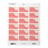 Blush Peony Coral Wedding Address Etiket (Full Sheet)