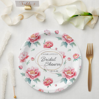 Blush Peony Custom Name Paper Bord