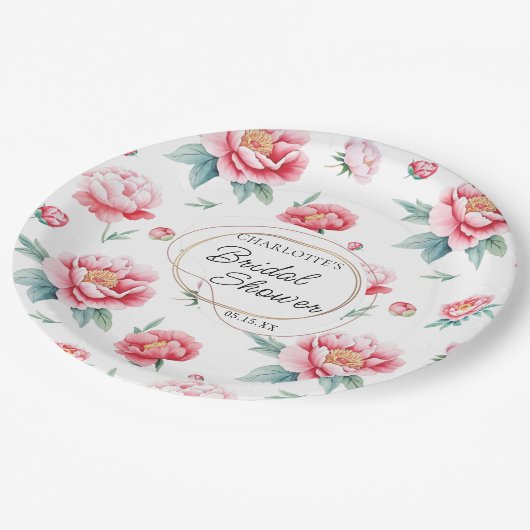 Blush Peony Custom Name Paper Bord (Gekanteld)