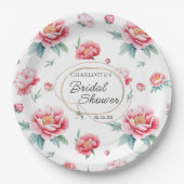 Blush Peony Custom Name Paper Bord (Voorkant)