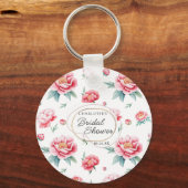 Blush Peony Custom Name Sleutelhanger (Voorkant)