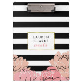 Blush Peony en Black Stripe Klembord (Voorkant)