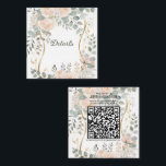Blush Peony & Eucalyptus Botanical Floral Details Vierkante Visitekaartje<br><div class="desc">customize however you want</div>