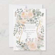 Blush Peony & Eucalyptus Botanical Floral R.S.V.P.