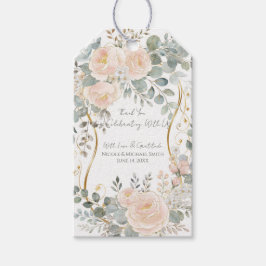 Blush Peony & Eucalyptus Botanical Floral Wedding  Cadeaulabel