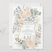 Blush Peony & Eucalyptus Botanical Floral Wedding  Kaart (Achterkant)