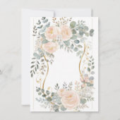 Blush Peony & Eucalyptus Botanical Floral Wedding  Kaart (Achterkant)