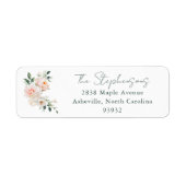 Blush Peony Floral Family Wedding Return Address Etiket (Voorkant)