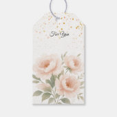 Blush Peony Floral Gift Label Cadeaulabel (Voorkant)