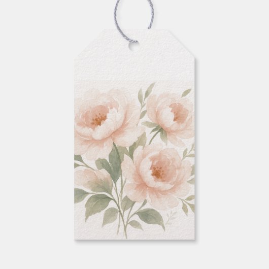 Blush Peony Floral Gift Label Cadeaulabel (Achterkant)