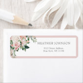 Blush Peony Floral Vrijgezellenfeest Label (Insitu)