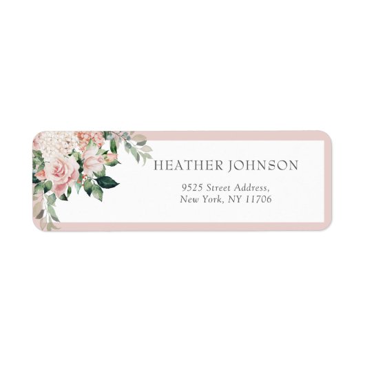 Blush Peony Floral Vrijgezellenfeest Label (Voorkant)