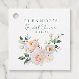 Blush Peony Floral Waterverf Roze Vrijgezellenfees Bedankjes Labels
