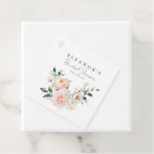 Blush Peony Floral Waterverf Roze Vrijgezellenfees Bedankjes Labels (In situ)