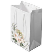 Blush Peony Flowers en Confetti Stippen Medium Cadeauzakje (Voorkant Gekanteld)