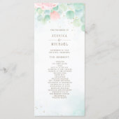 Blush Peony Greenery Eucalyptus Waterverf Wedding Programmakaart (Voorkant)
