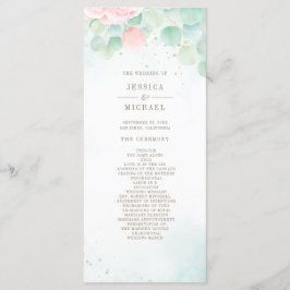 Blush Peony Greenery Eucalyptus Waterverf Wedding Programmakaart