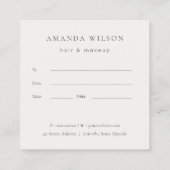 Blush Peony Leaf Botanical Floral Gift Certificate Vierkante Visitekaartje (Achterkant)