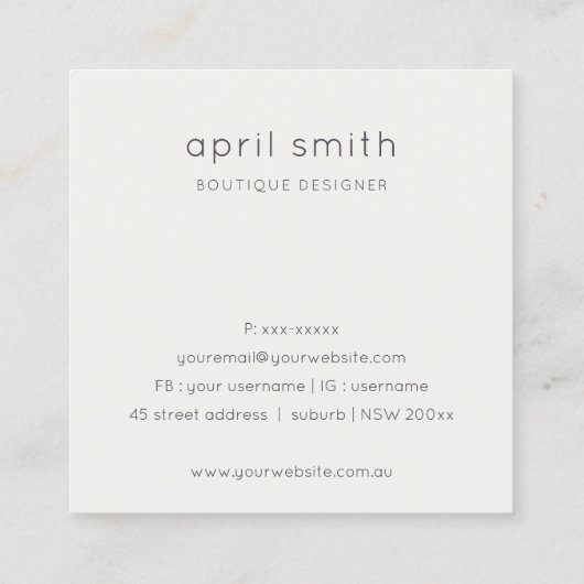 Blush Peony Leafy Botanical Floral Hartelijk dank Vierkante Visitekaartje (Achterkant)