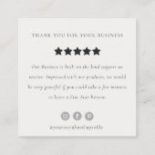 Blush Peony Leafy Botanical Floral Review Request Vierkante Visitekaartje (Achterkant)