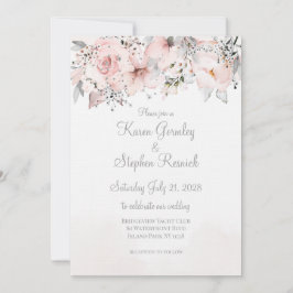 Blush Peony Silver Eucalyptus Weddenschap Kaart