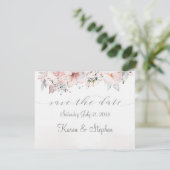 Blush Peony Silver Eucalyptus Weddenschap redt de Save The Date (Staand voorkant)
