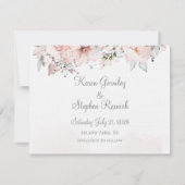 Blush Peony Silver Eucalyptus Weddenschap redt de Save The Date (Achterkant)