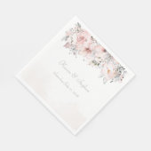 Blush Peony Silver Eucalyptus Wedding Luncheon Servet (Hoek)