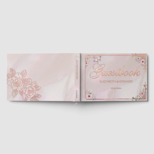  Blush Peony Wedding Folie Guestbook Gastenboek (Volledig)