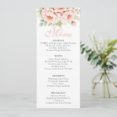 Blush Peony Wedding Menu Card (Staand voorkant)