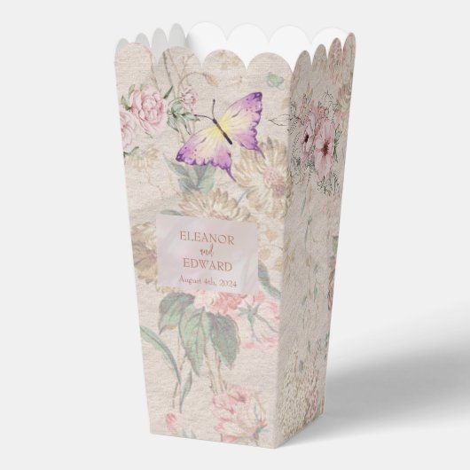  Blush Peony Wedding Popcorn Bedankdoosjes (Voorkant)