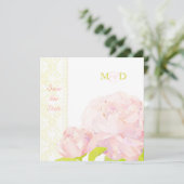Blush Peony Wedding Save the Date (Staand voorkant)