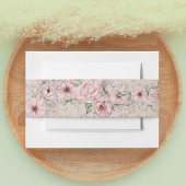 Blush Peony Wedding Uitnodigingen Wikkel