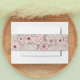  Blush Peony Wedding Uitnodigingen Wikkel