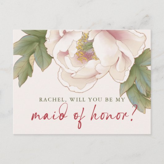 Blush Peony zal je zijn mijn zegen van het eervoll Briefkaart (Voorkant)