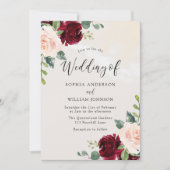 Blush Perfectie: Waterverf marmer Floral Wedding Kaart (Voorkant)