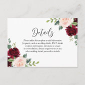 Blush Perfection: Waterverf Floral Wedding Informatiekaartje (Voorkant)