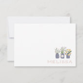 Blush Periwinkle Bloemwagen Matching Mason Jar Bedankkaart (Achterkant)