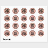 Blush | Persoonlijke QR-code Handgemaakt Met Liefd Ronde Sticker (Vel)