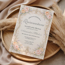 Blush Perzik Barok Quinceañera